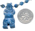 Denim Lapis Sterling Silver Southwest Bear Bead Necklace AX121644